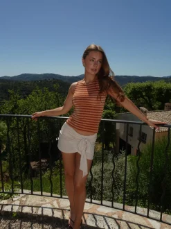 Emmeline glimmertop - Orange/brun