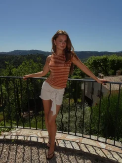 Emmeline glimmertop - Orange/brun