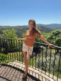 Emmeline glimmertop - Orange/brun