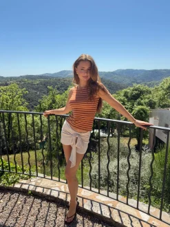 Emmeline glimmertop - Orange/brun