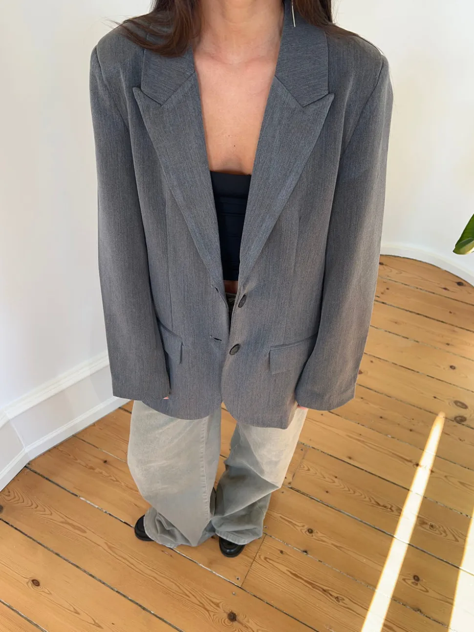 Epsilia oversized blazer - Grå