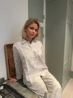 Esme pyjamas sæt - Off white/blå