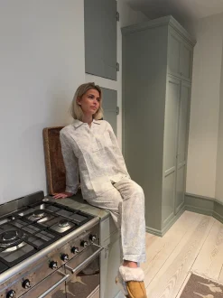Esme pyjamas sæt - Off white/blå