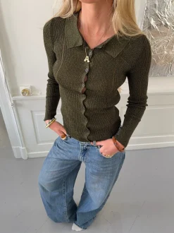 Esmeralda polo cardigan - Kaki