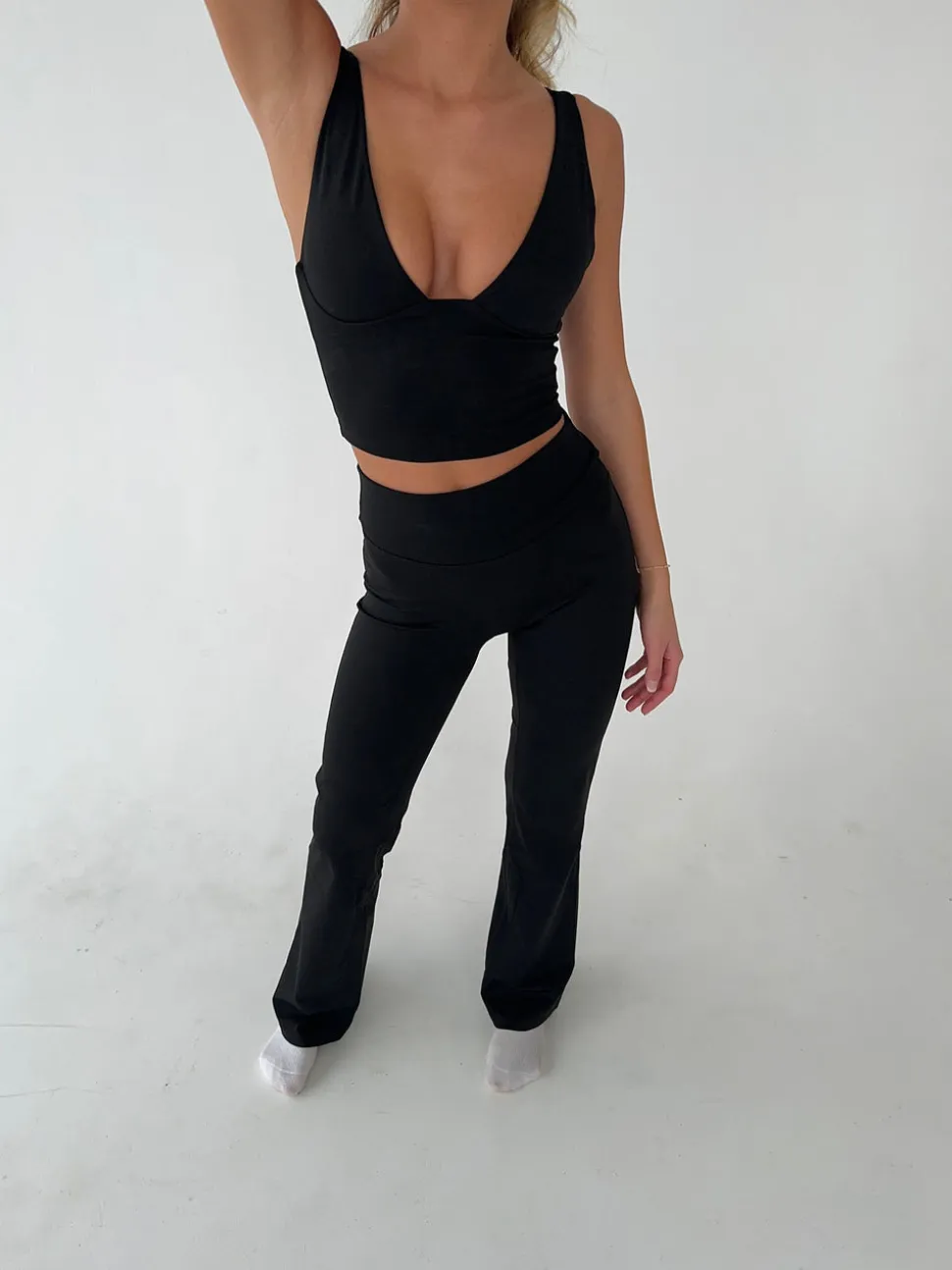 Essential flared pants - Jet black