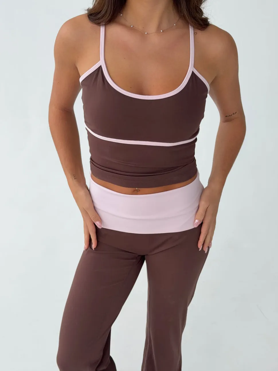 Essential tank top - Espresso/candyfloss