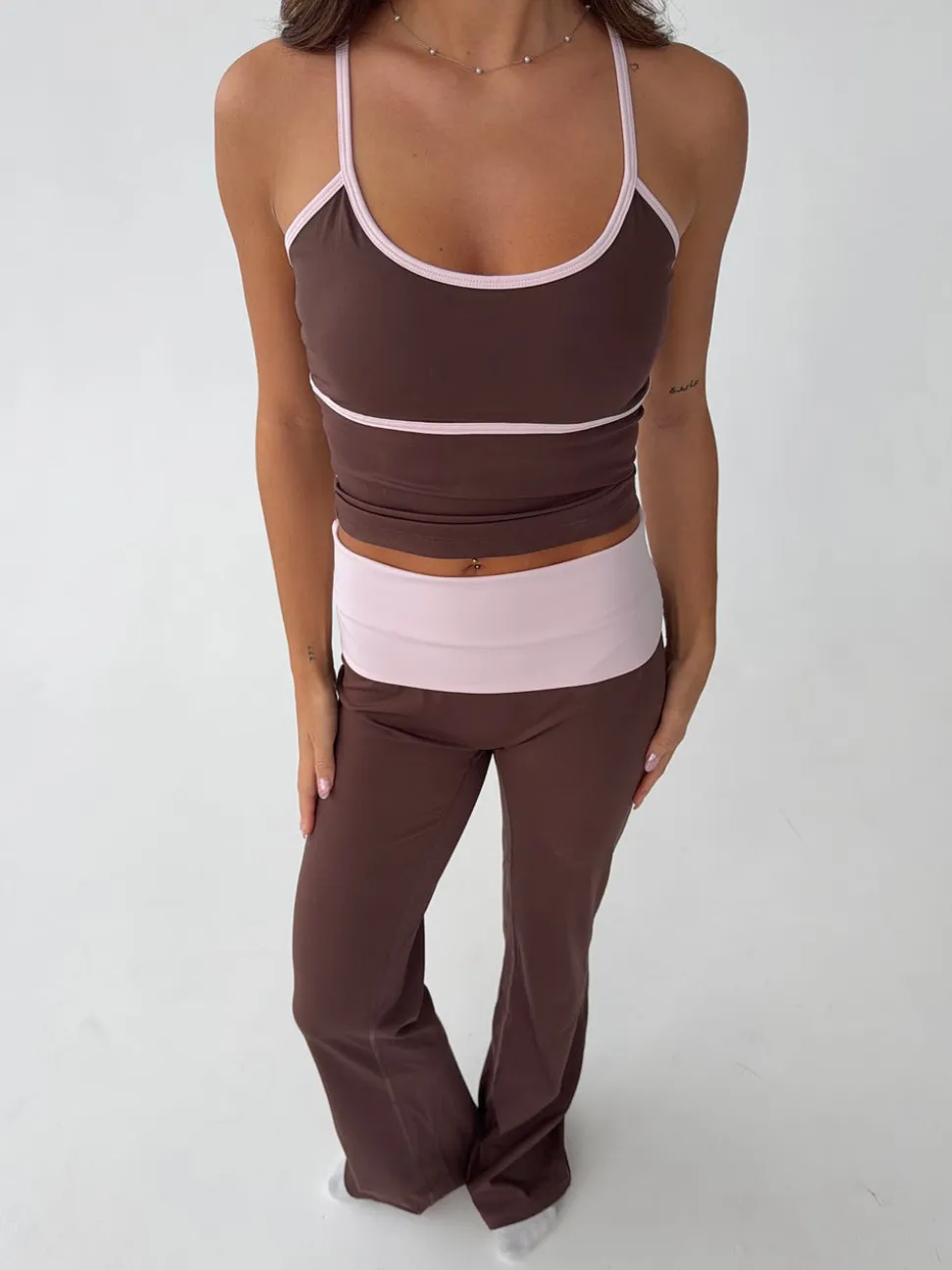 Essential tank top - Espresso/candyfloss
