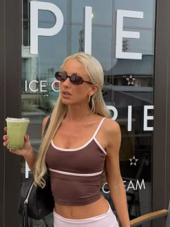 Essential tank top - Espresso/candyfloss