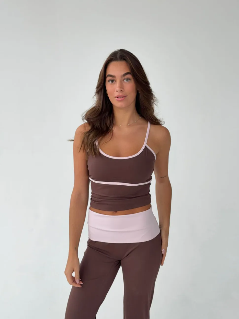 Essential tank top - Espresso/candyfloss