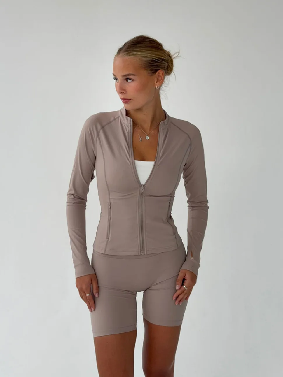 Essential zip up jakke - Ash