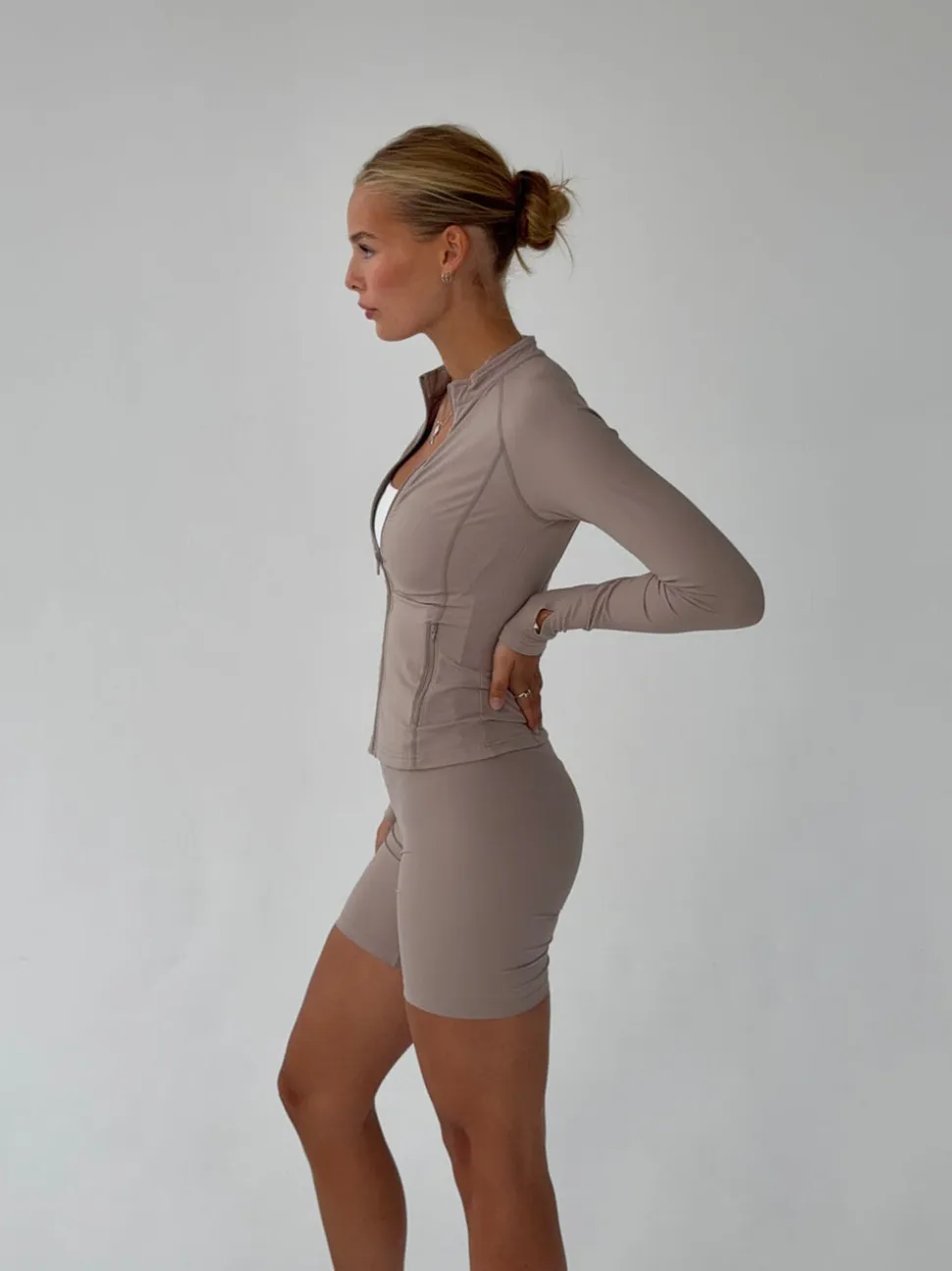 Essential zip up jakke - Ash