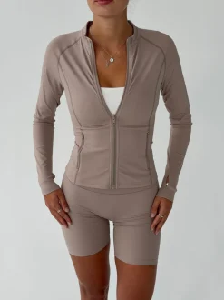 Essential zip up jakke - Ash