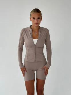 Essential zip up jakke - Ash