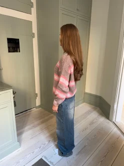 Evelina striktrøje - Brun/pink