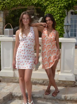 Evie kjole med mønster - Orange