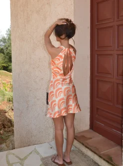 Evie kjole med mønster - Orange
