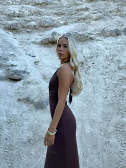 Favo maxikjole - Brun