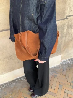 Fiala suede taske - Brun