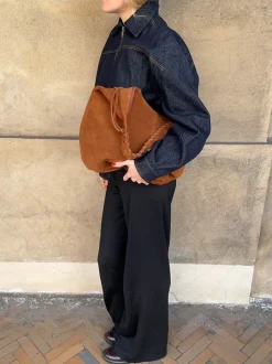 Fiala suede taske - Brun