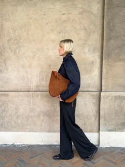 Fiala suede taske - Brun