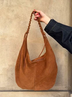 Fiala suede taske - Brun