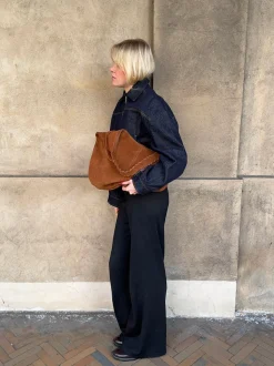 Fiala suede taske - Brun