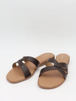 Figma sandaler - Mørkebrun/beige