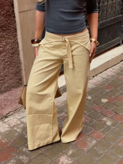 Fillina jeans med bælte - Gul