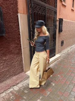 Fillina jeans med bælte - Gul