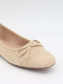 Fione ballerinaer i ruskind - Beige