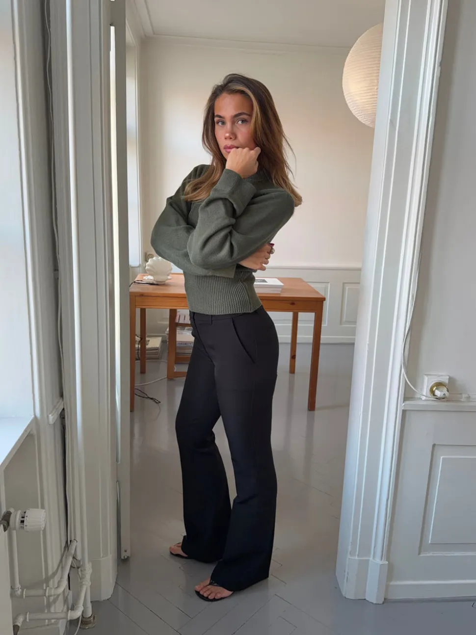 Flare bukser med lommer - Sort