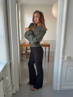 Flare bukser med lommer - Sort