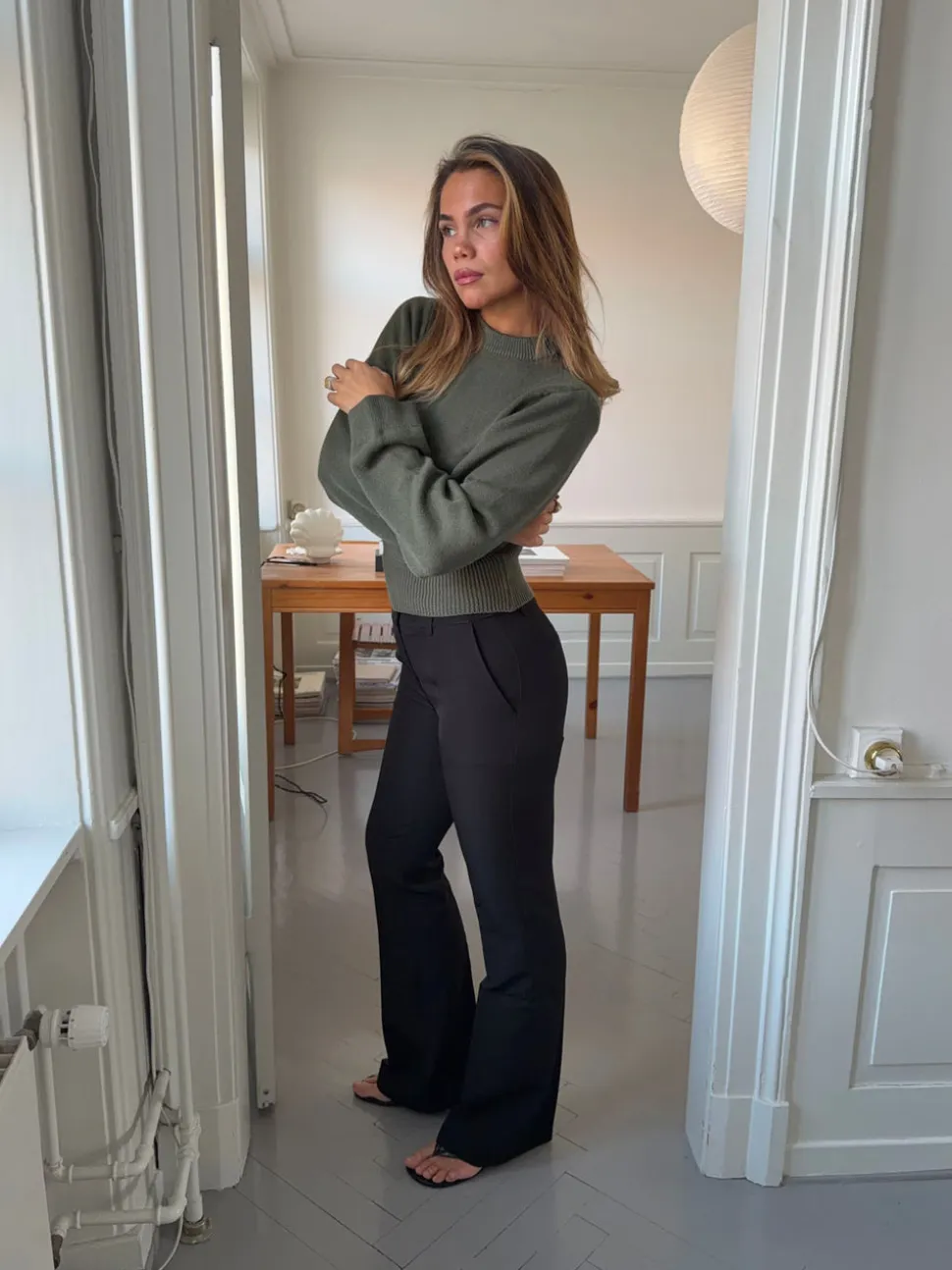 Flare bukser med lommer - Sort