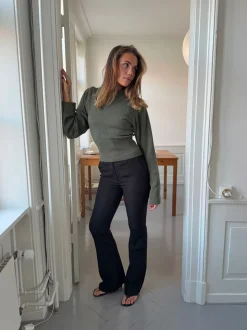Flare bukser med lommer - Sort