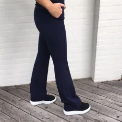 Flare bukser navy med lommer
