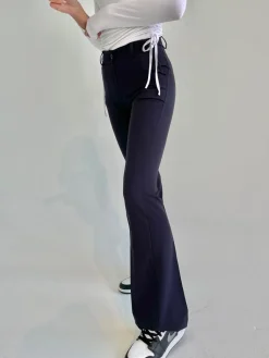 Flare bukser navy med lommer