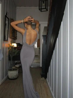 Flora maxikjole - Taupe