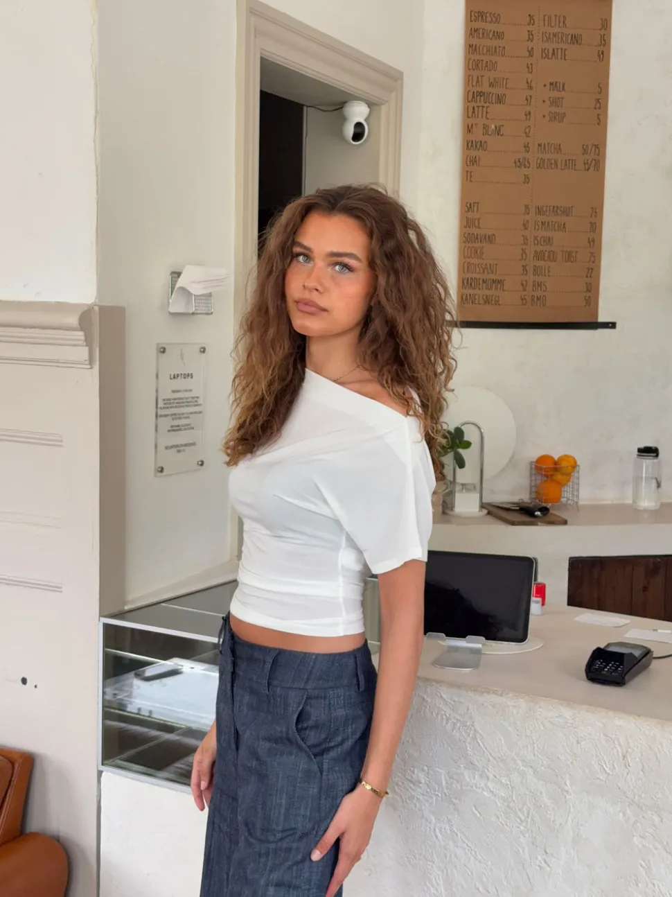 Florine figursyet t-shirt - Hvid