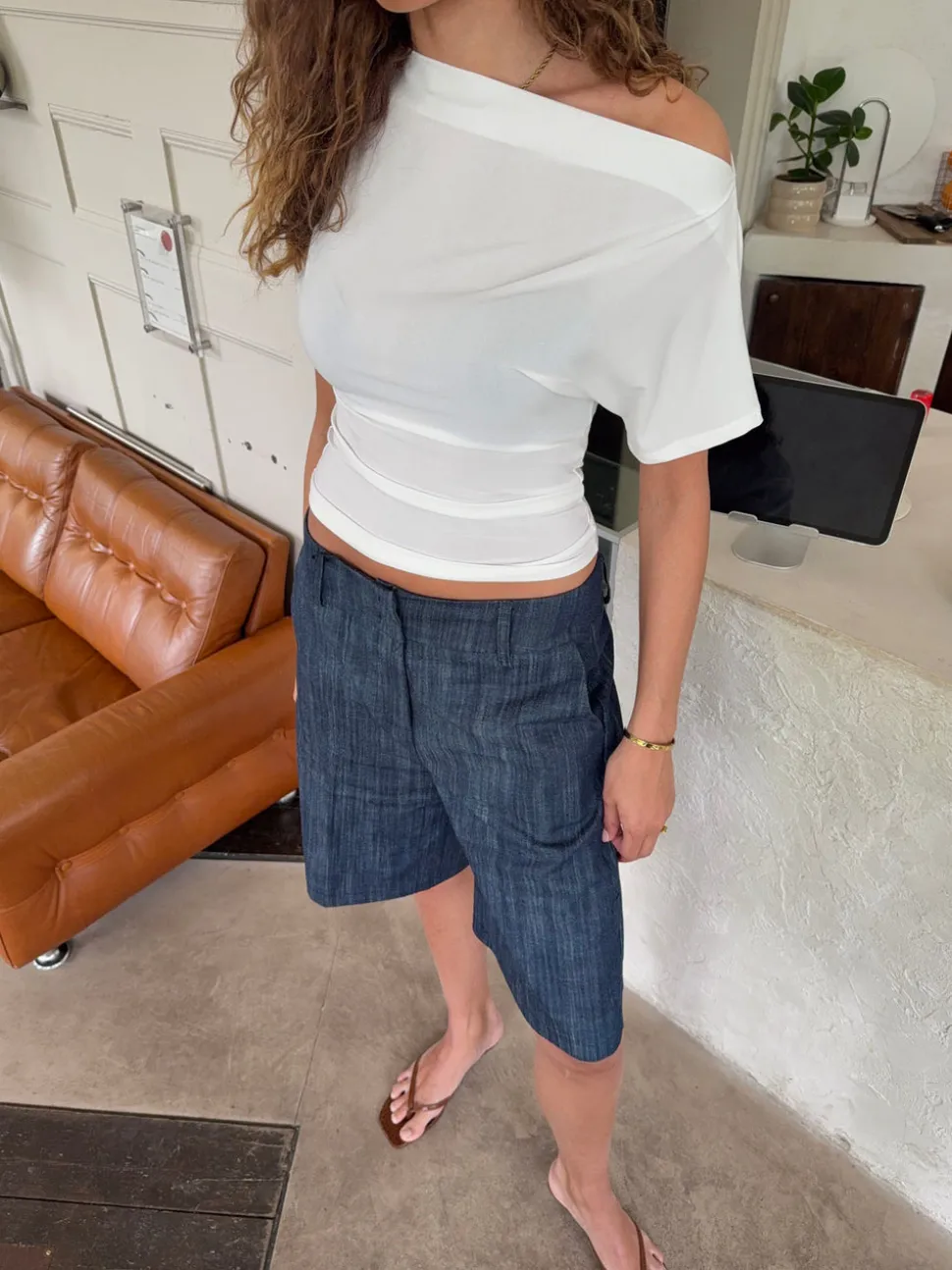 Florine figursyet t-shirt - Hvid