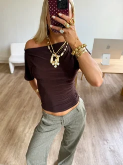 Florine figursyet t-shirt - Brun