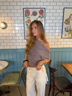 Florine figursyet t-shirt - Taupe