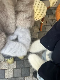 Fluffy handsker - Hvid