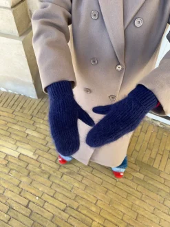 Fluffy handsker - Navy