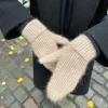 Fluffy handsker - Taupe