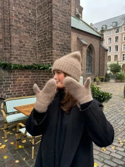 Fluffy handsker - Taupe