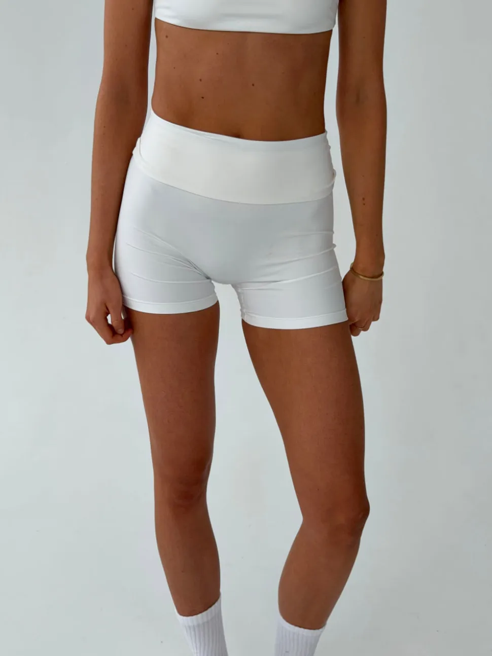 Folded essential shorts - Marshmallow