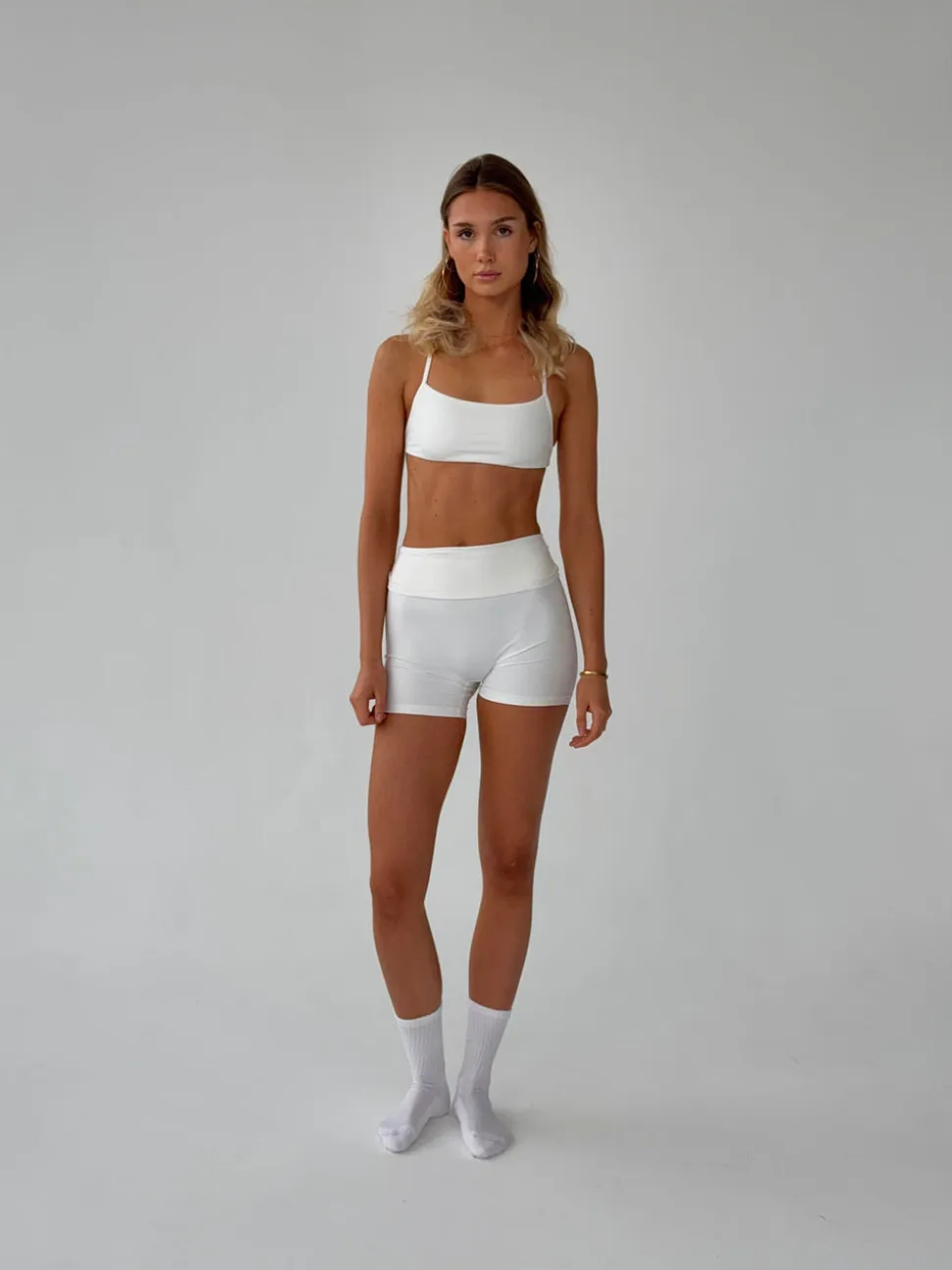 Folded essential shorts - Marshmallow