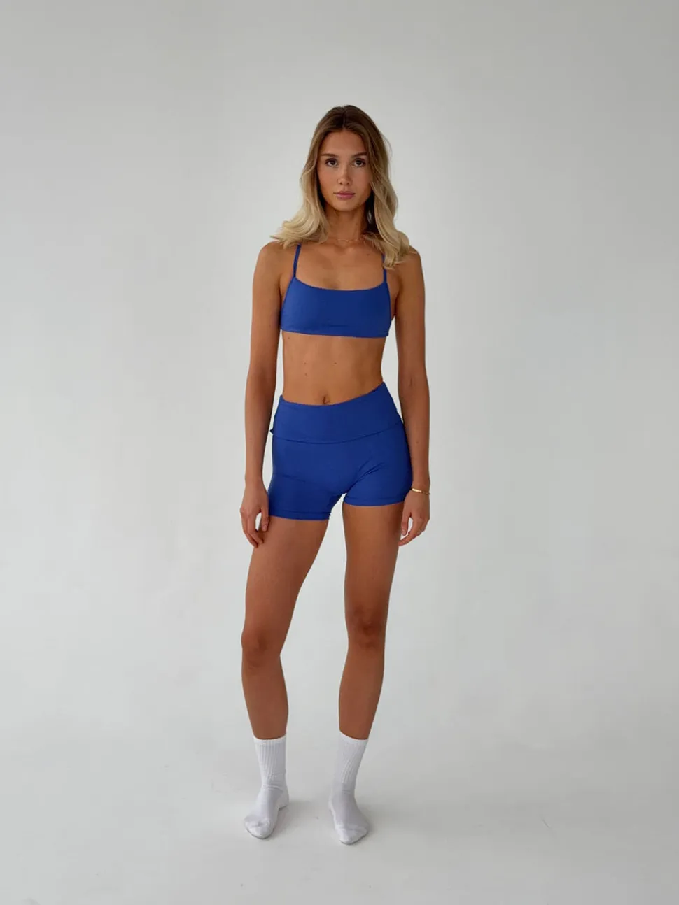Folded essential shorts - Royal blue