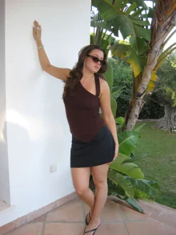 Frey one shoulder top - Brun