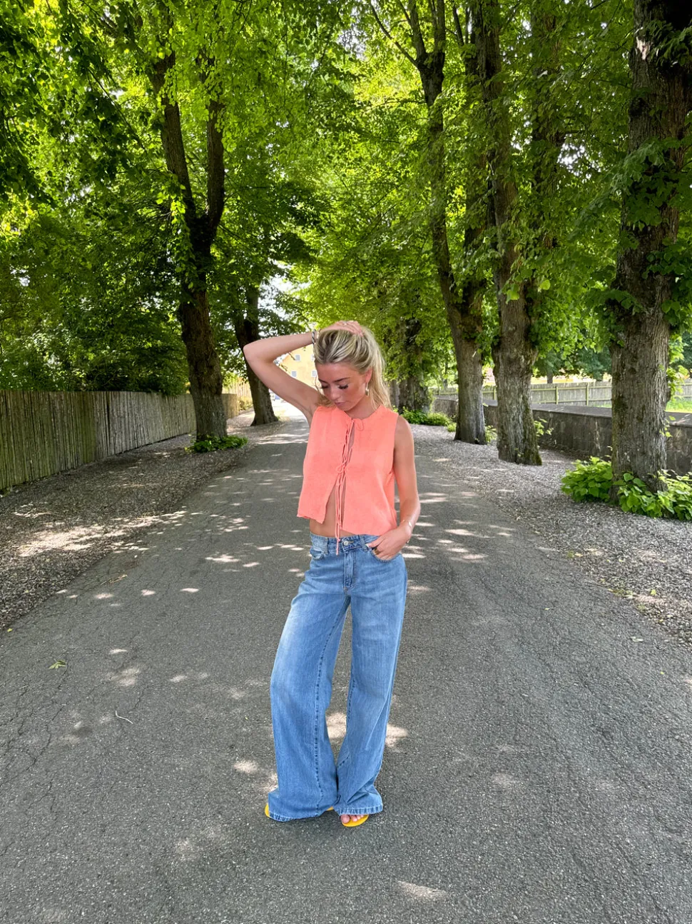 Frigg strikket top - Koral